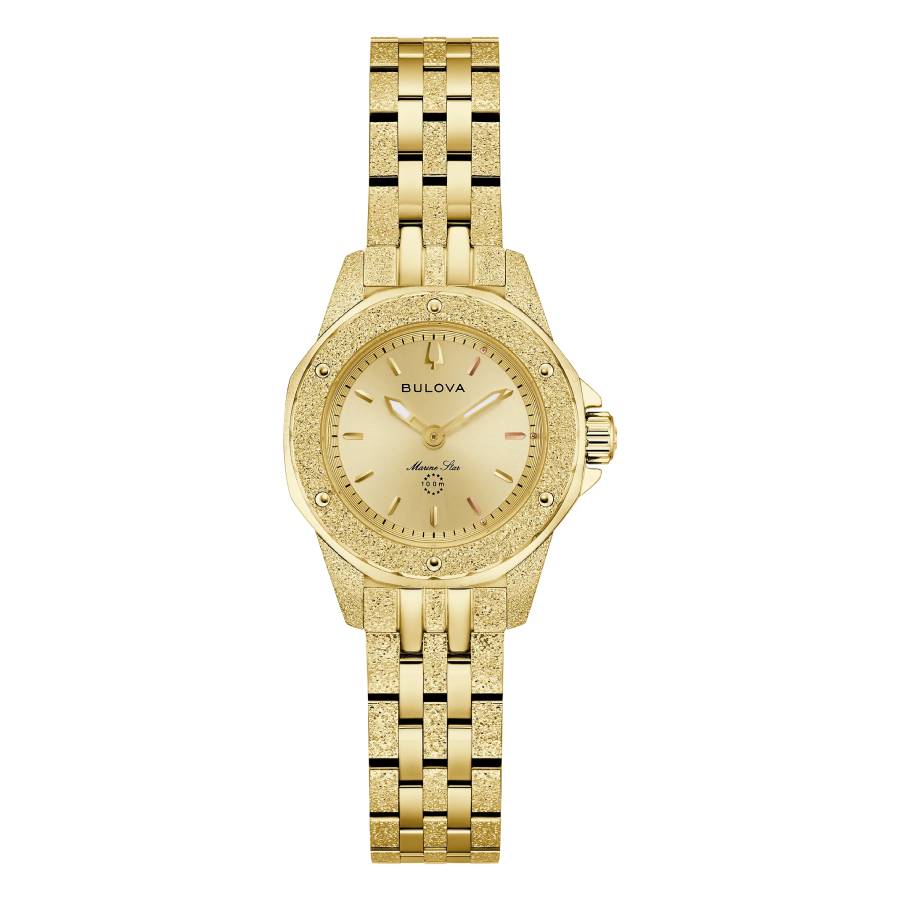 Bulova Marine Star Marc Anthony Quartz Champagne Dial Ladies Watch 97L192