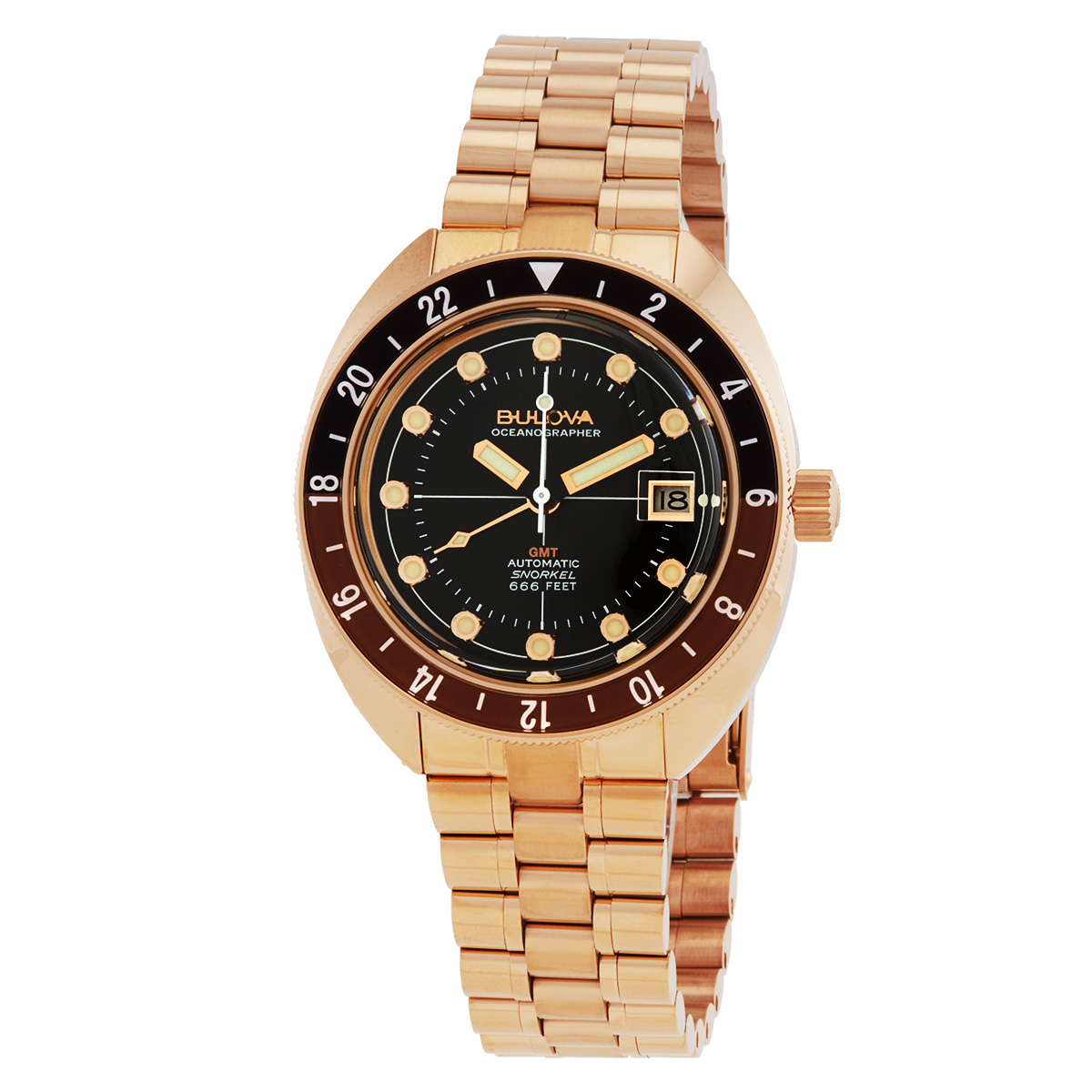 Bulova Oceanographer GMT Automatic Black Dial Men's Watch 97B215