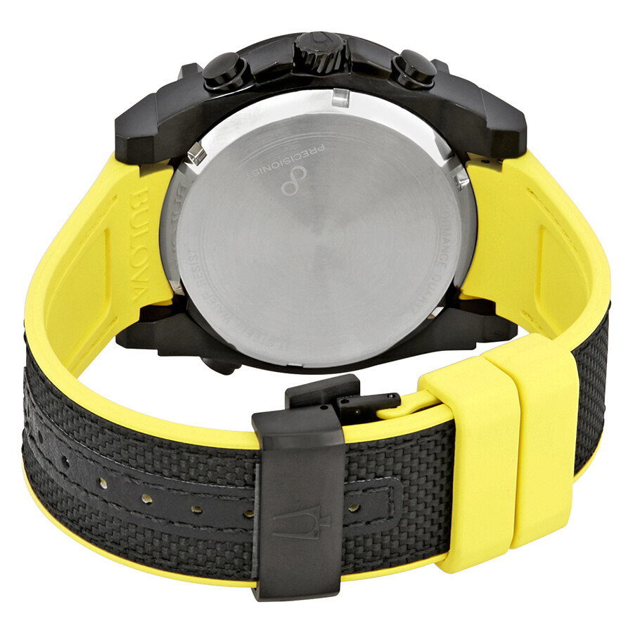 bulova precisionist men's 98b312 quartz chronograph black rubber strap watch