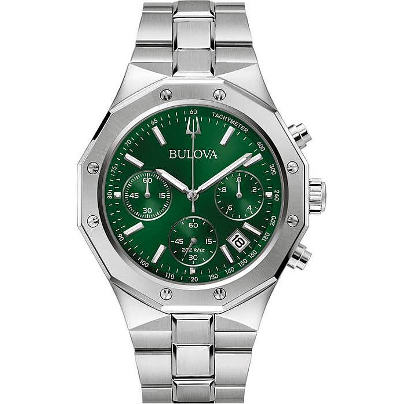 Bulova Precisionist Chronograph Quartz Green Dial Men's Watch 96B409
