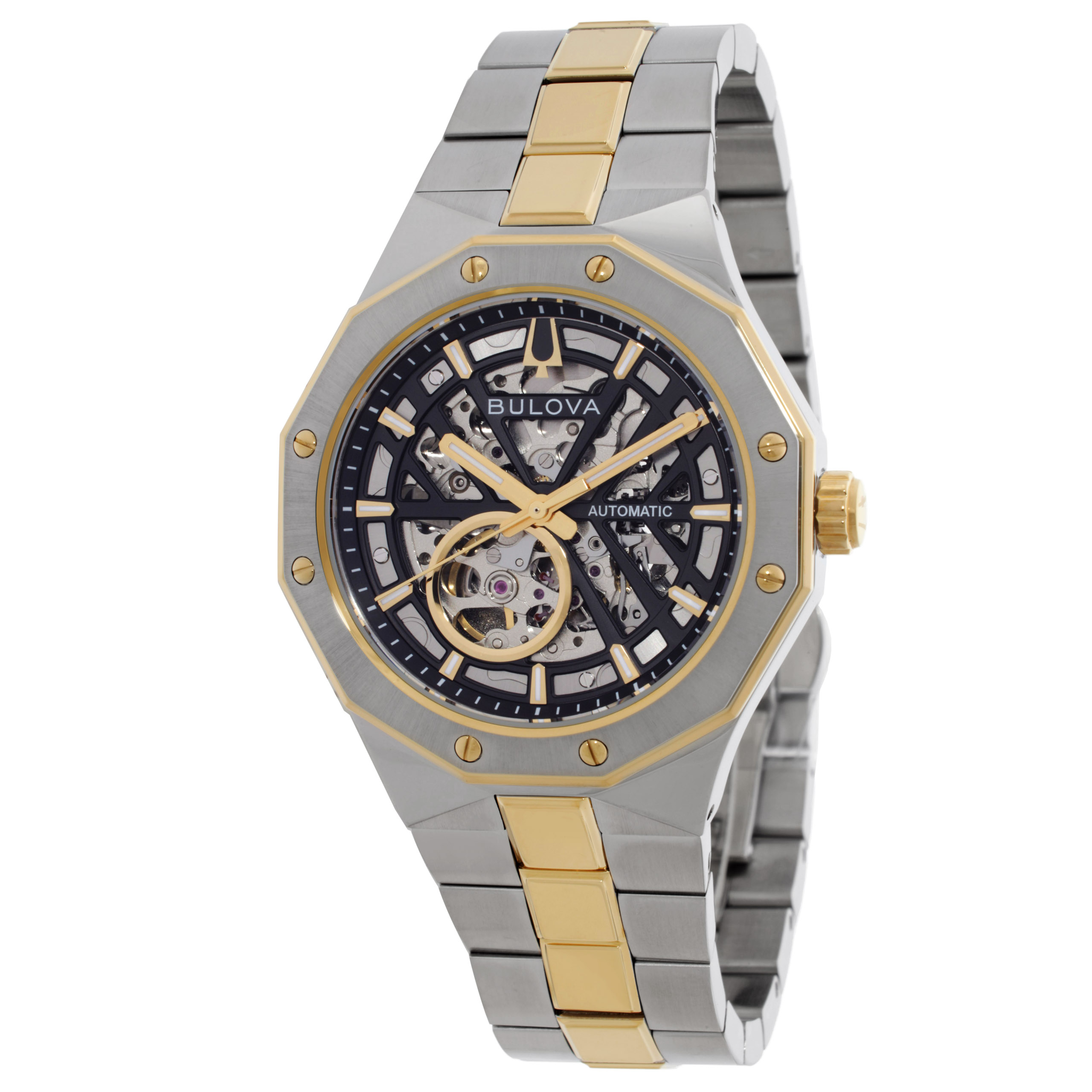 Bulova Prestige Automatic Black Skeleton Dial Men's Watch 98A339
