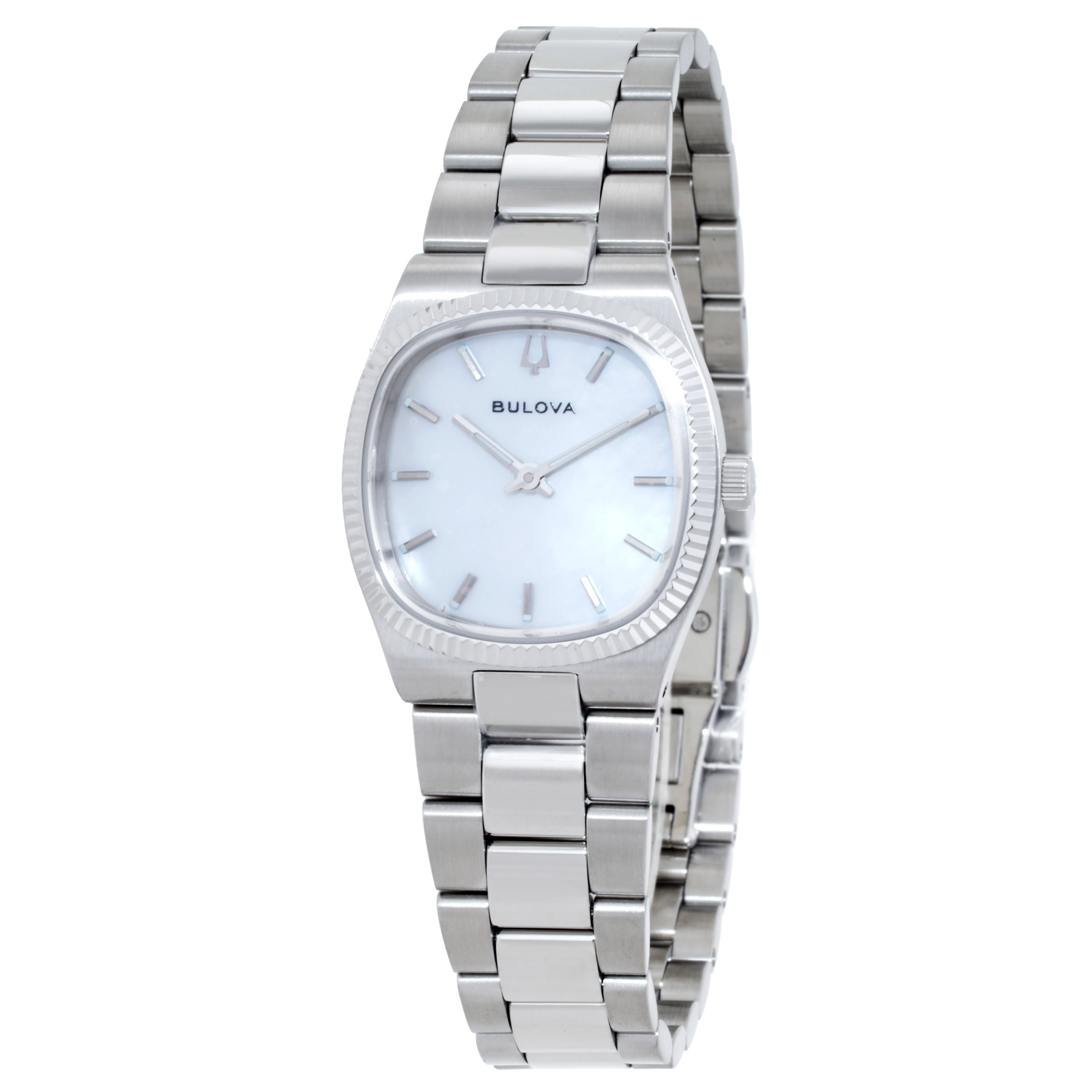 Bulova Quartz White Mother of Pearl Dial Ladies Watch 96L353
