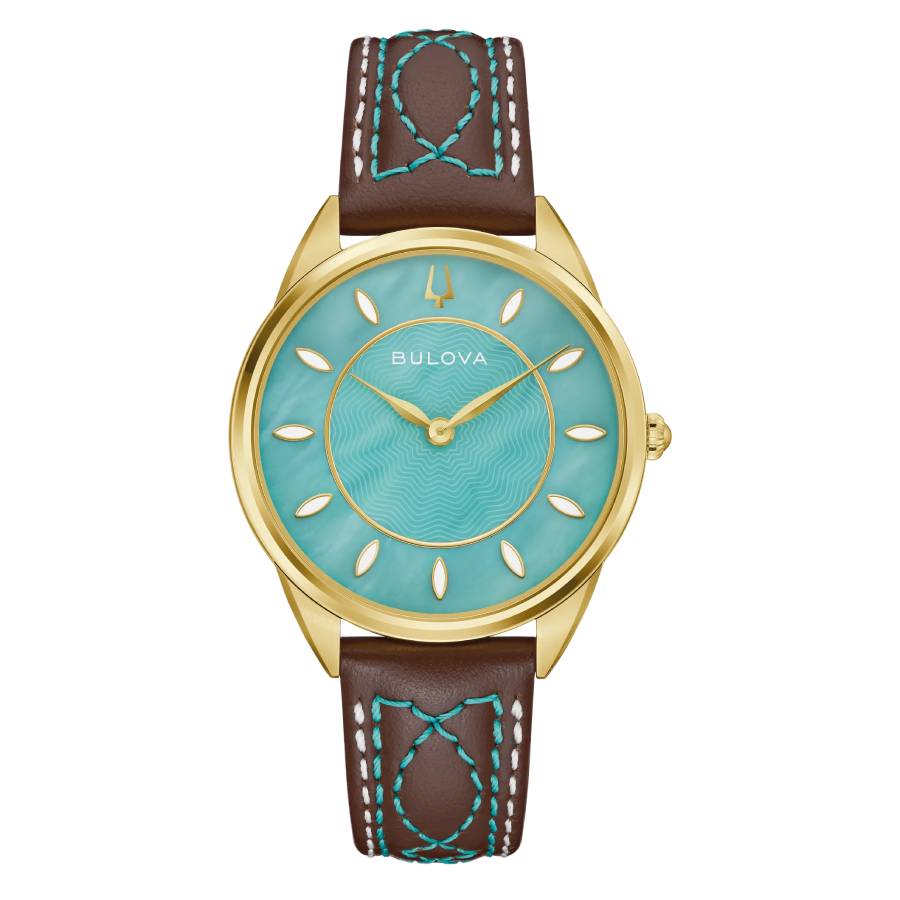 Bulova Sutton Quartz Turquoise Mother of Pearl Dial Ladies Watch 97L203