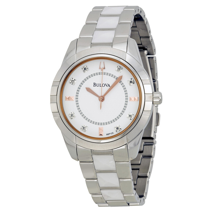 bulova white ceramic watch
