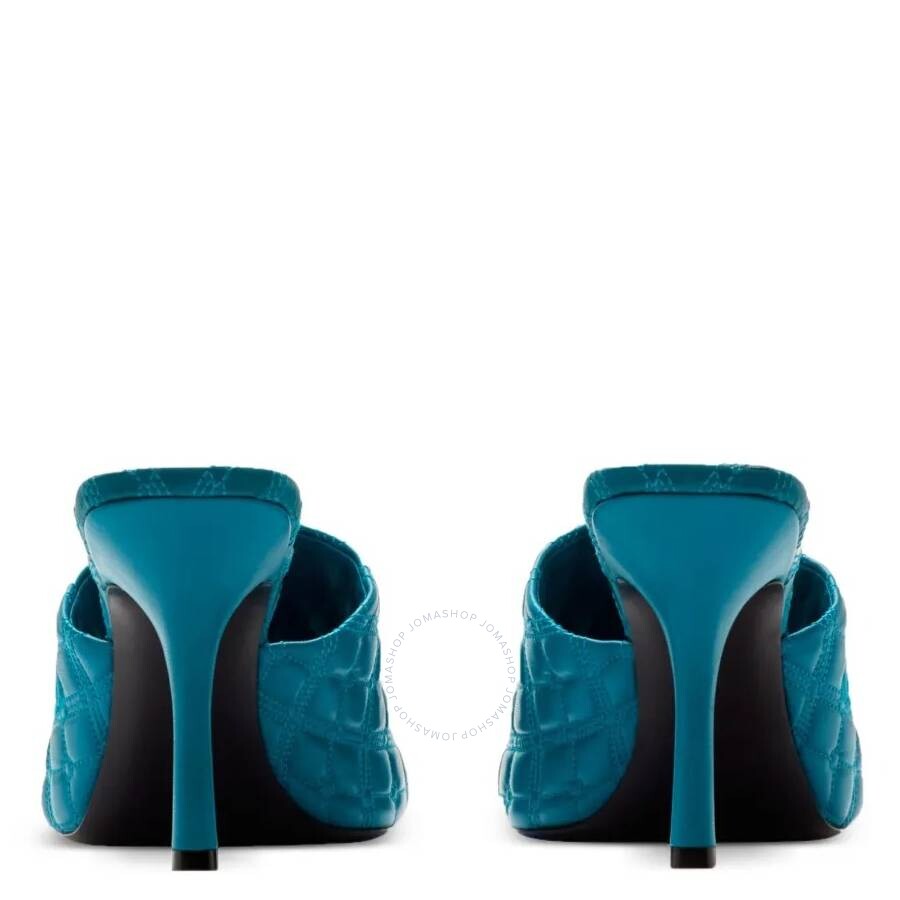 Burberry 85mm Quilted Leather Mules - Kingfisher