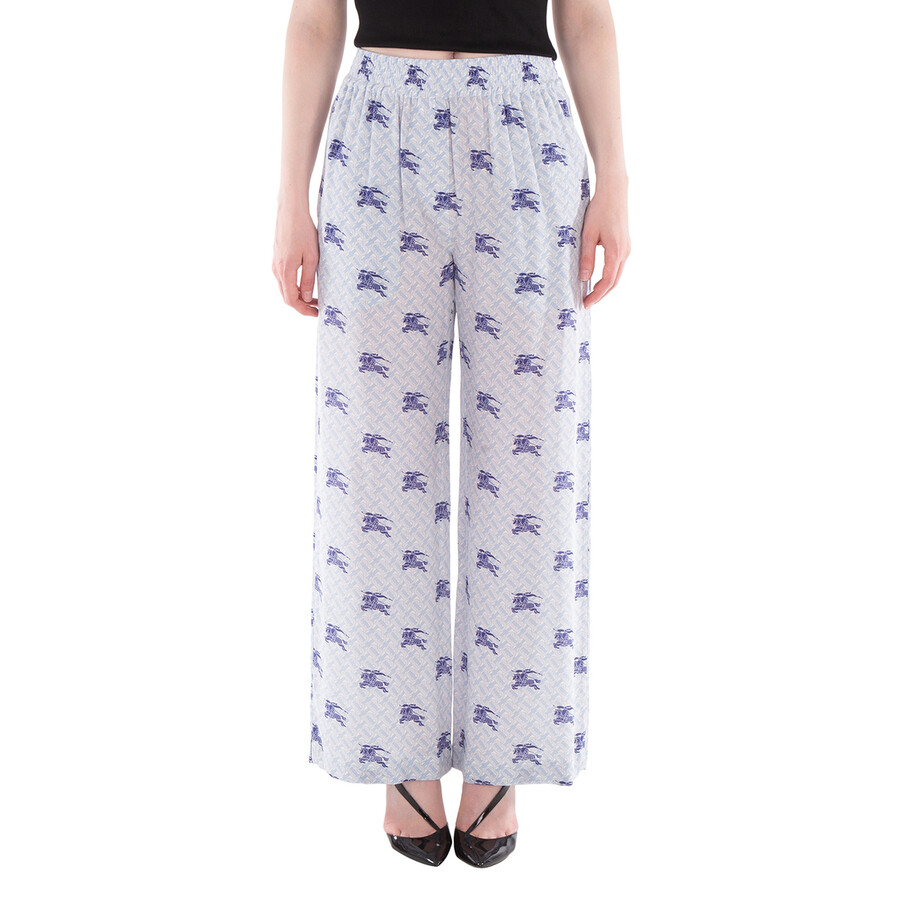 Alex EKD Monogram Silk Wide-leg Trousers
