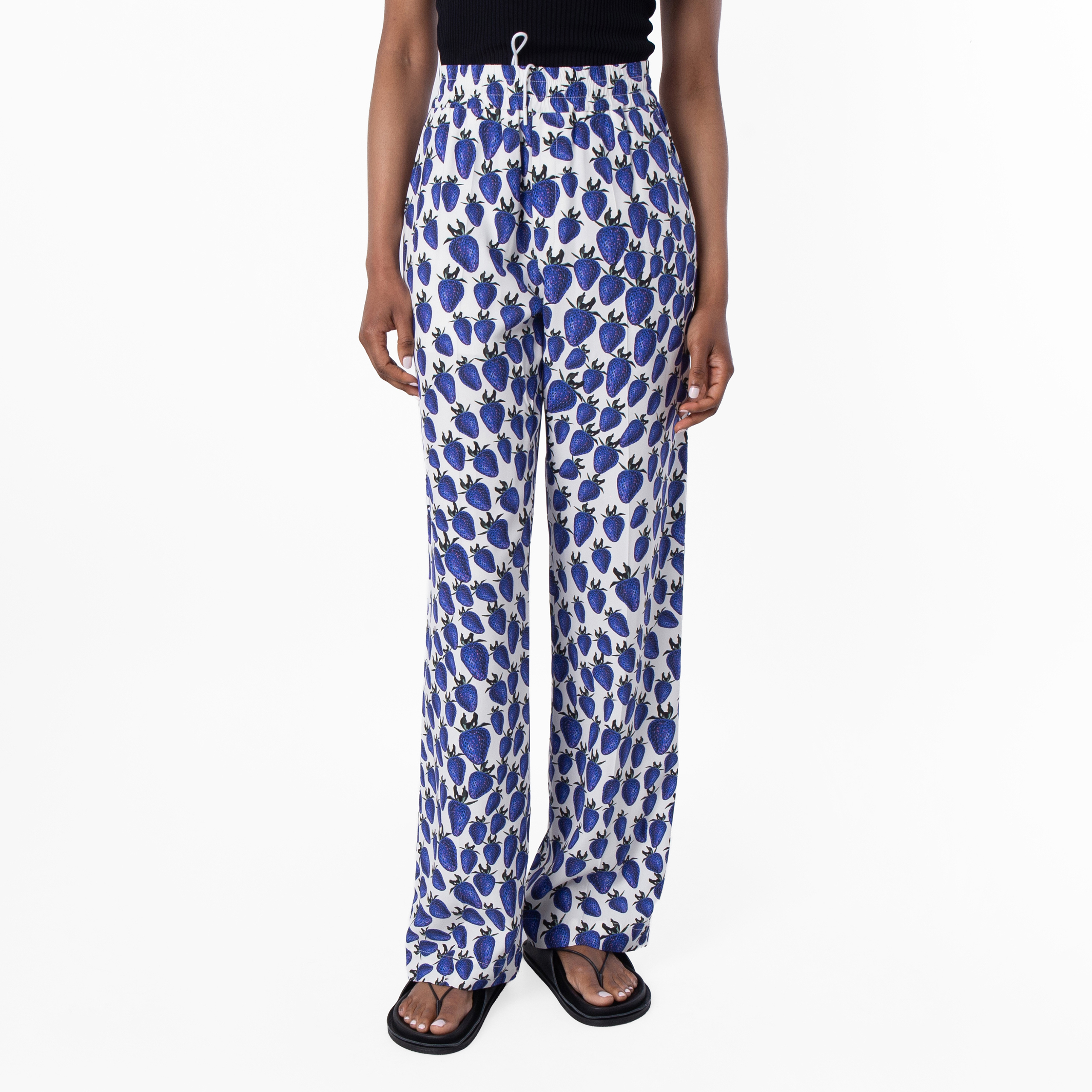 Burberry All Over Strawberry Graphic Print Trousers, Brand Size 8