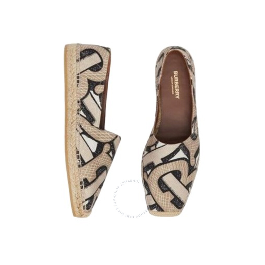 Burberry Alport Monogram Print Canvas Espadrilles, Brand Size 36.5 ( US