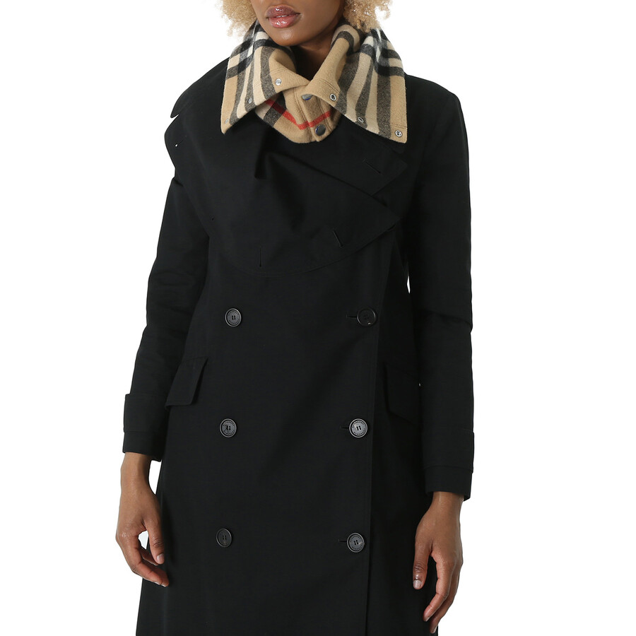 Archive Beige Vintage Check-Pattern Cashmere Snood