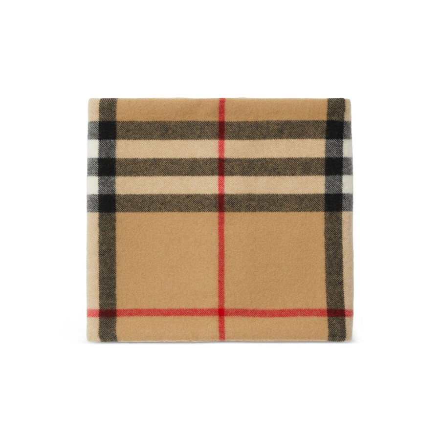 Archive Beige Vintage Check-Pattern Cashmere Snood