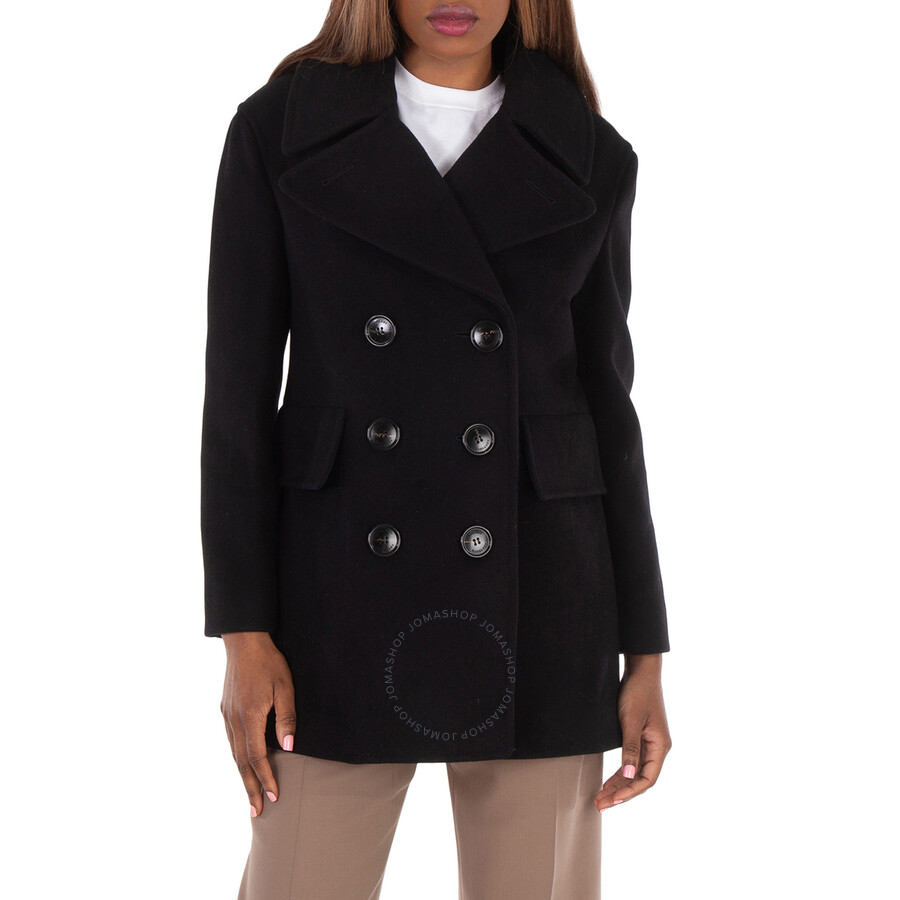 Burberry Ashwater Long-Sleeved Wool Peacoat, Brand Size 8