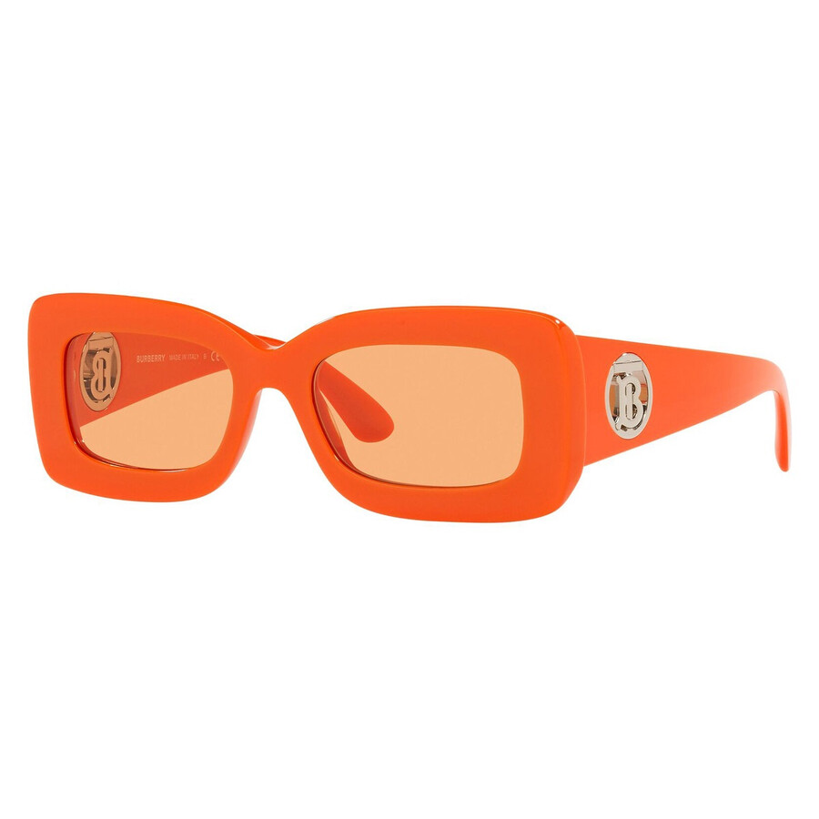 Burberry Astrid Dark Orange Rectangular Ladies Sunglasses Be4343 393874 52 In Multi