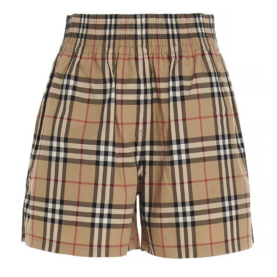 Audrey Check Stretch Cotton Shorts