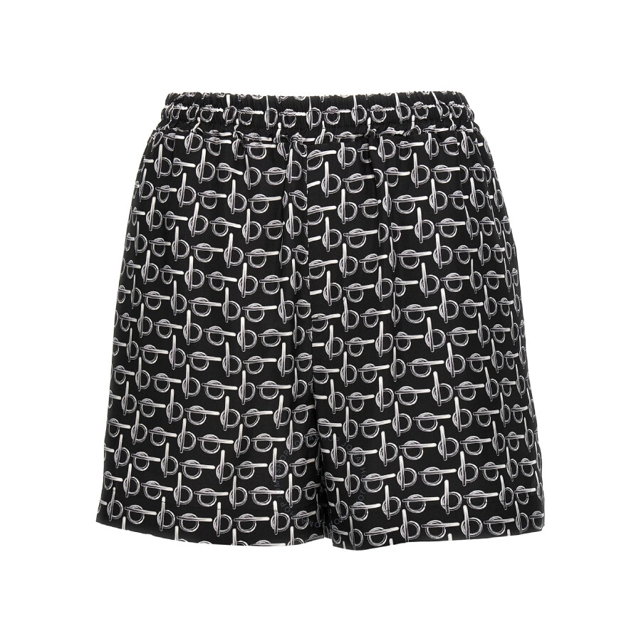 Burberry Shorts In Silver Tone/black