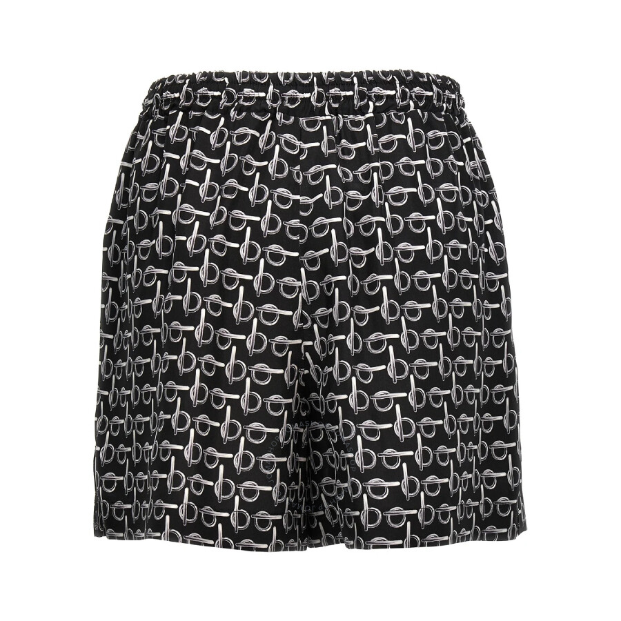 Burberry Shorts In Silver Tone/black