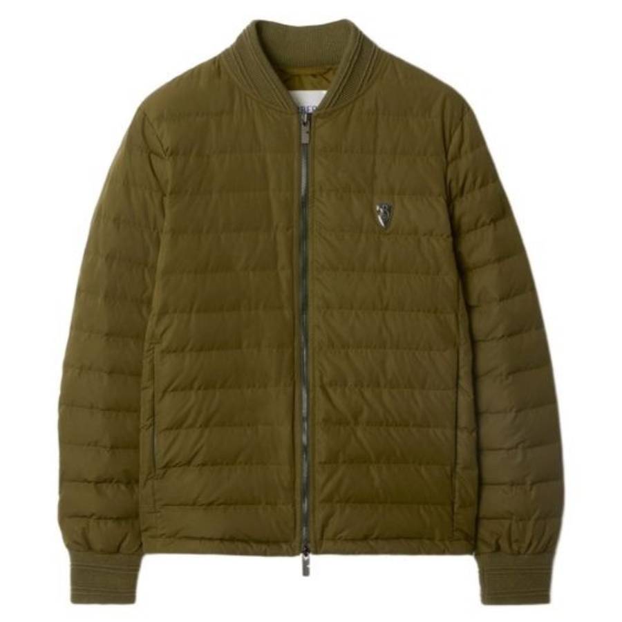 Burberry B Shield Logo Down Bomber Jacket, Size Medium 8100916