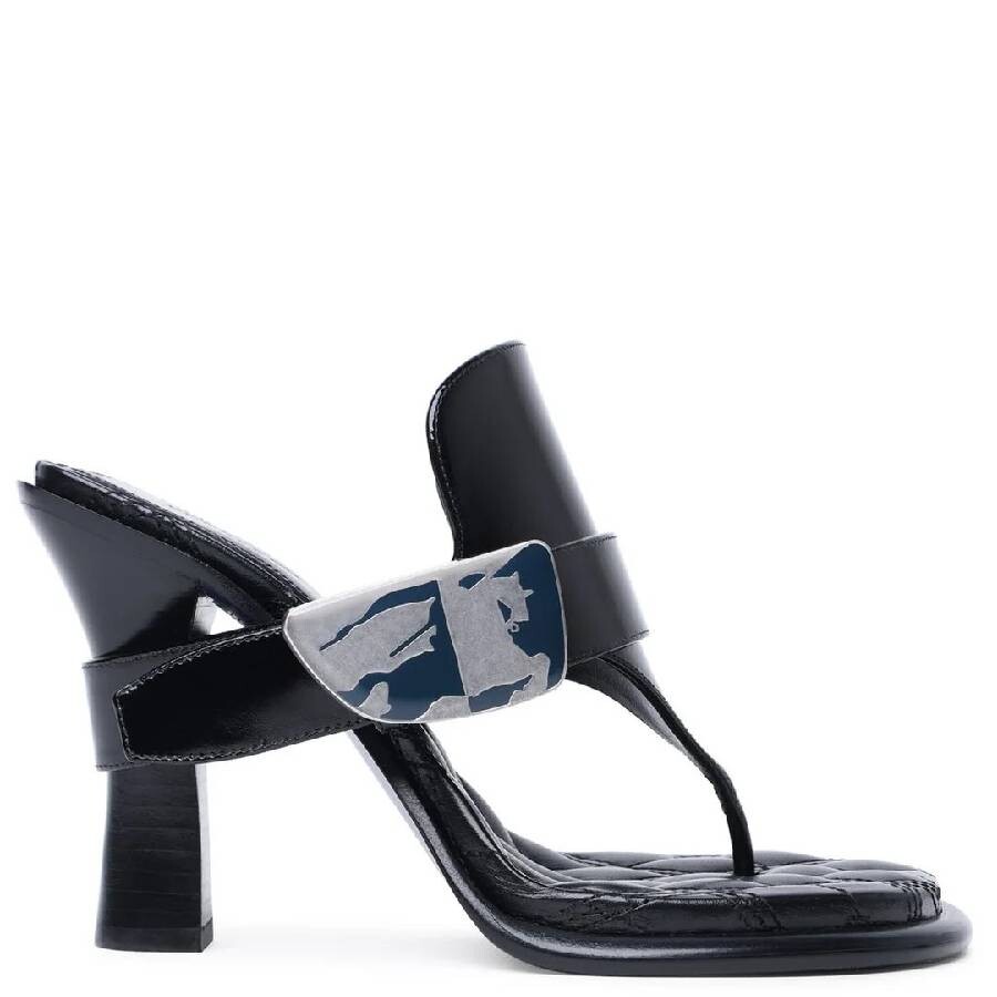 【送料&関税込】Burberry Heel 75 Sandals Burberry Bay Equestrian Knight Heel Sandals - Shoes