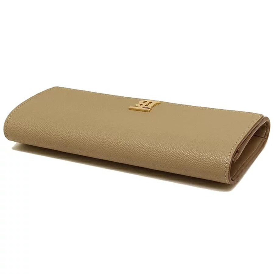 Burberry Beige Monogram Motif Grainy Leather Continental Wallet In Sand