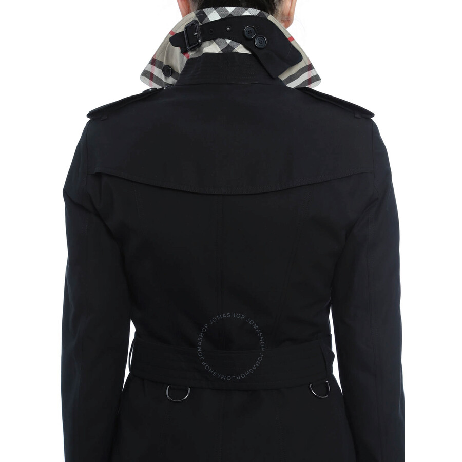 Burberry Double Breasted Belted-waist Coat In Black