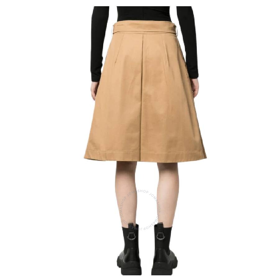Burberry Alice Cf Cotton Twill Trench Mini Skirt In Yellow