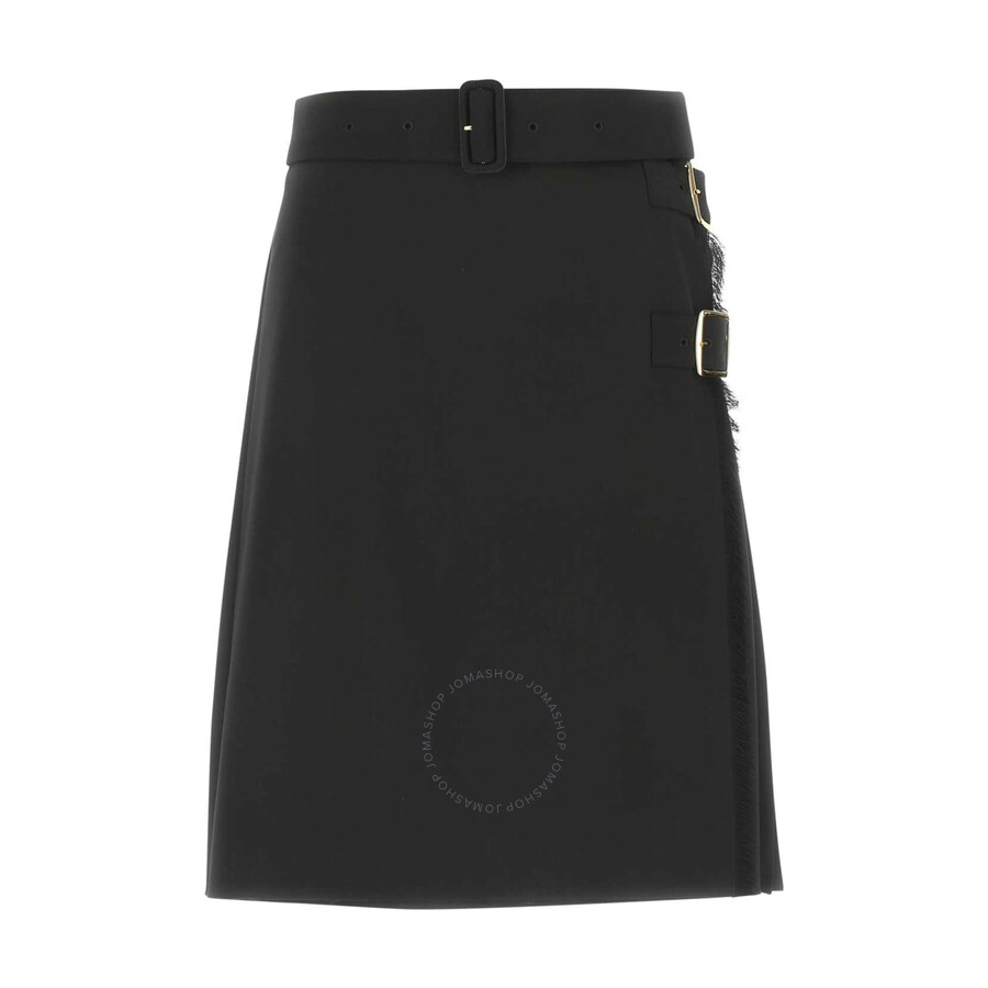 Burberry Women's Stretch Polyester Blend Skirt In Black