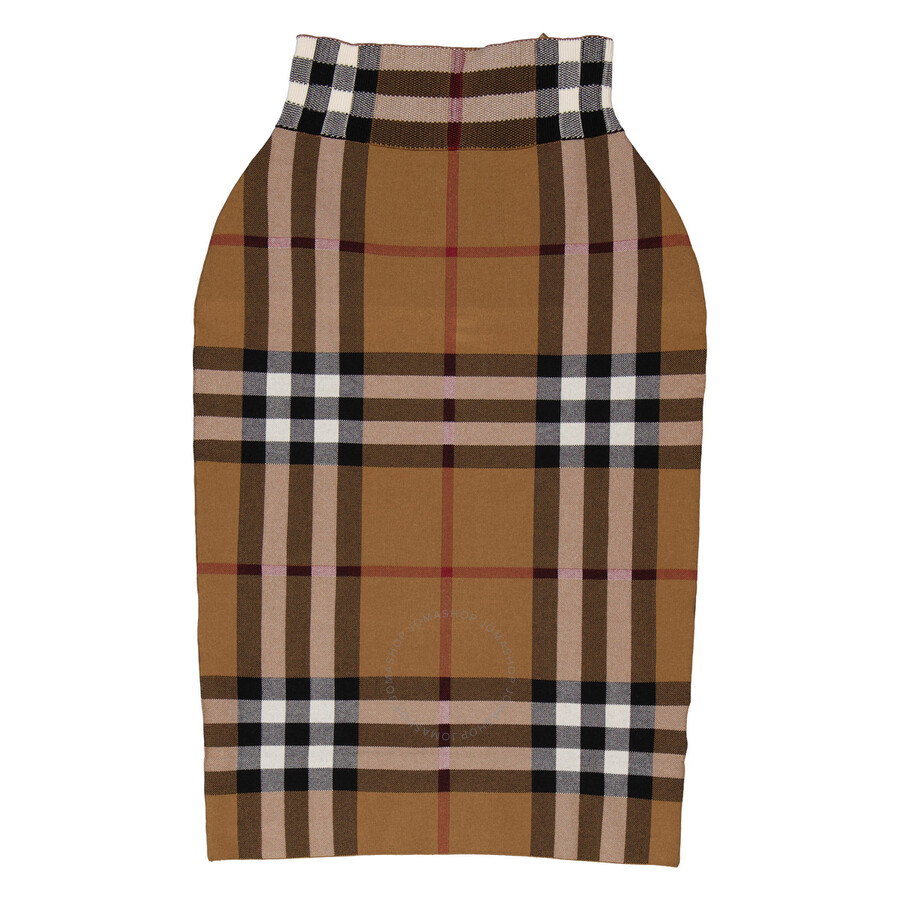 Burberry Birch Brown Check Jacquard Skirt In Brown