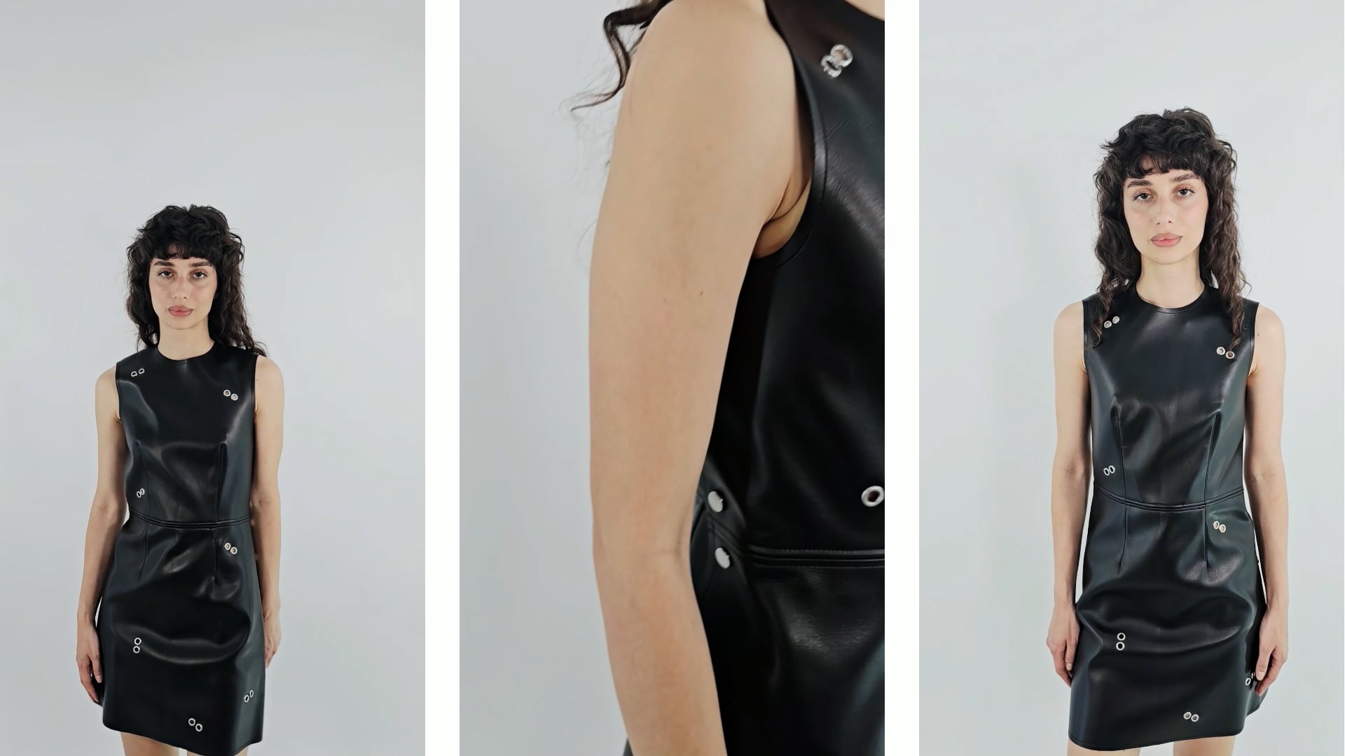 burberry leather dress Black Faux Embellished Eyelet Mini 25BTMS_DEC21