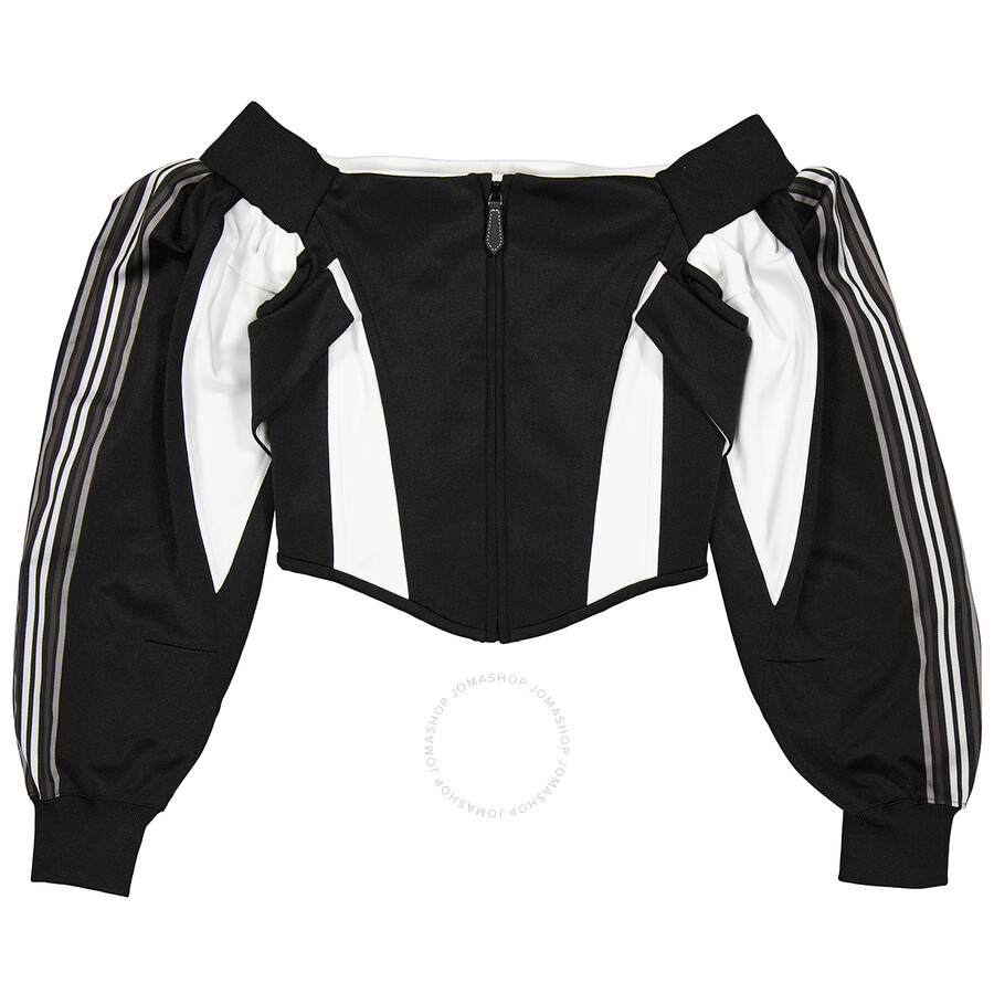 Burberry Black Jersey Off Shoulder Corset Top In Black