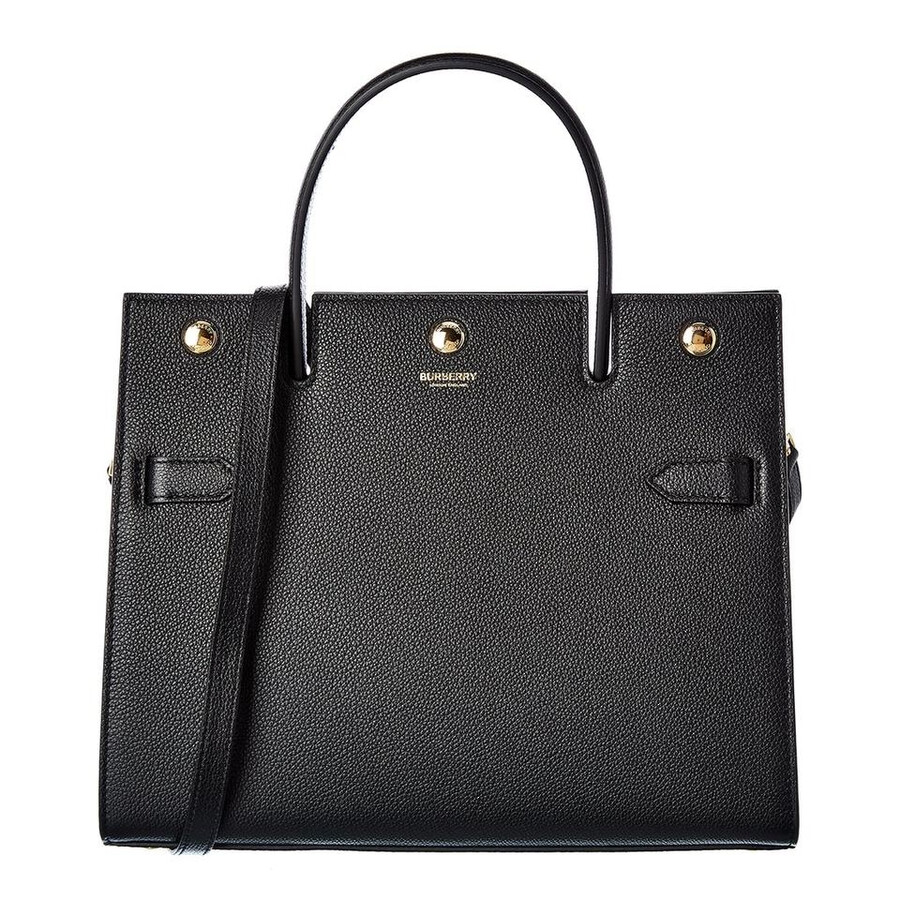Burberry Black Ladies Small Leather Title Bag 8016788