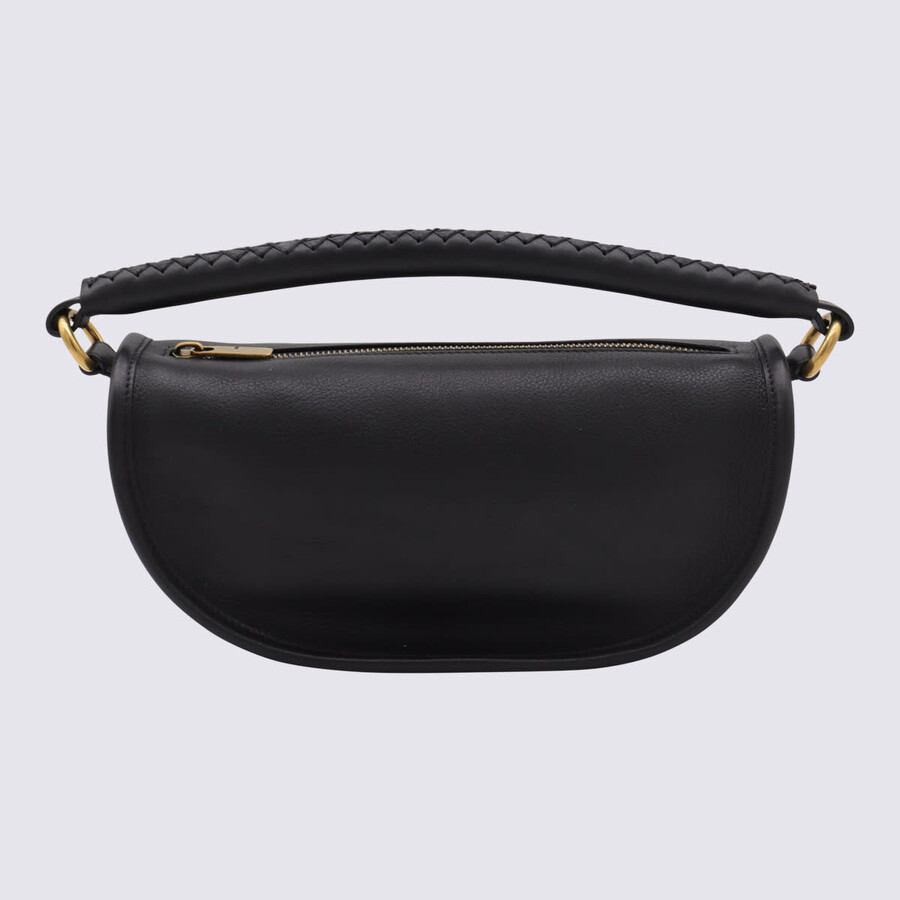 Burberry Black Leather Clip Shoulder Bag In Black