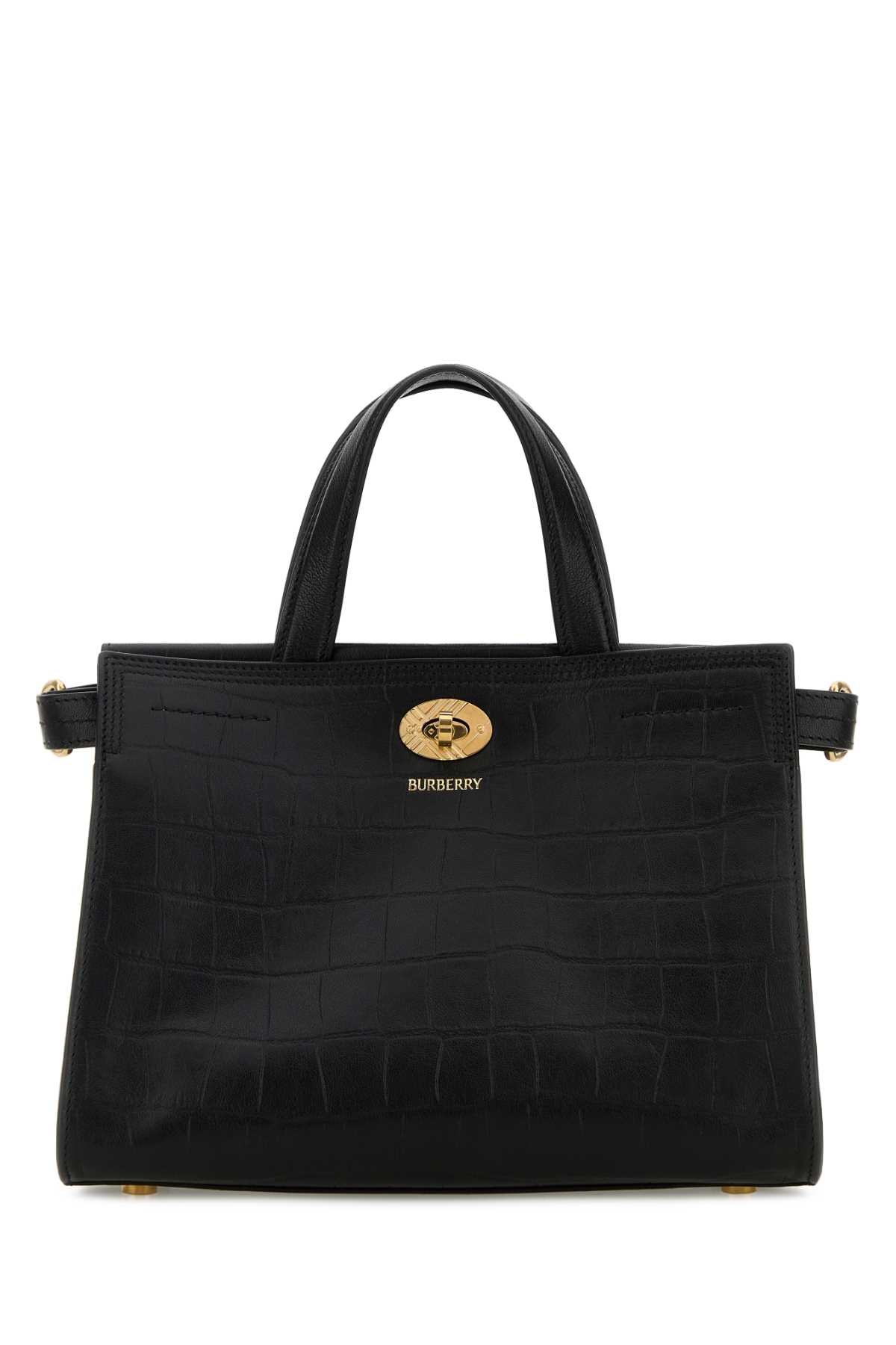 Burberry Black Leather Mini Cotswolds Handbag 8118896