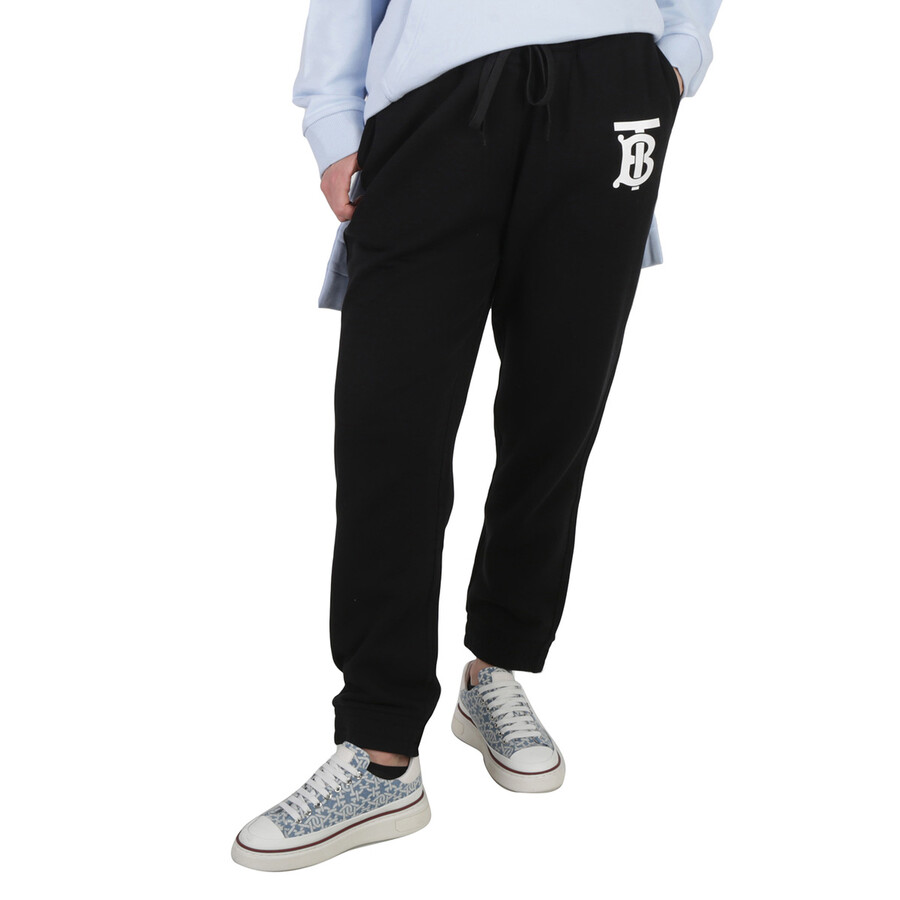 Burberry Black Monogram Motif Cotton Jogging Pants, Brand Size X  