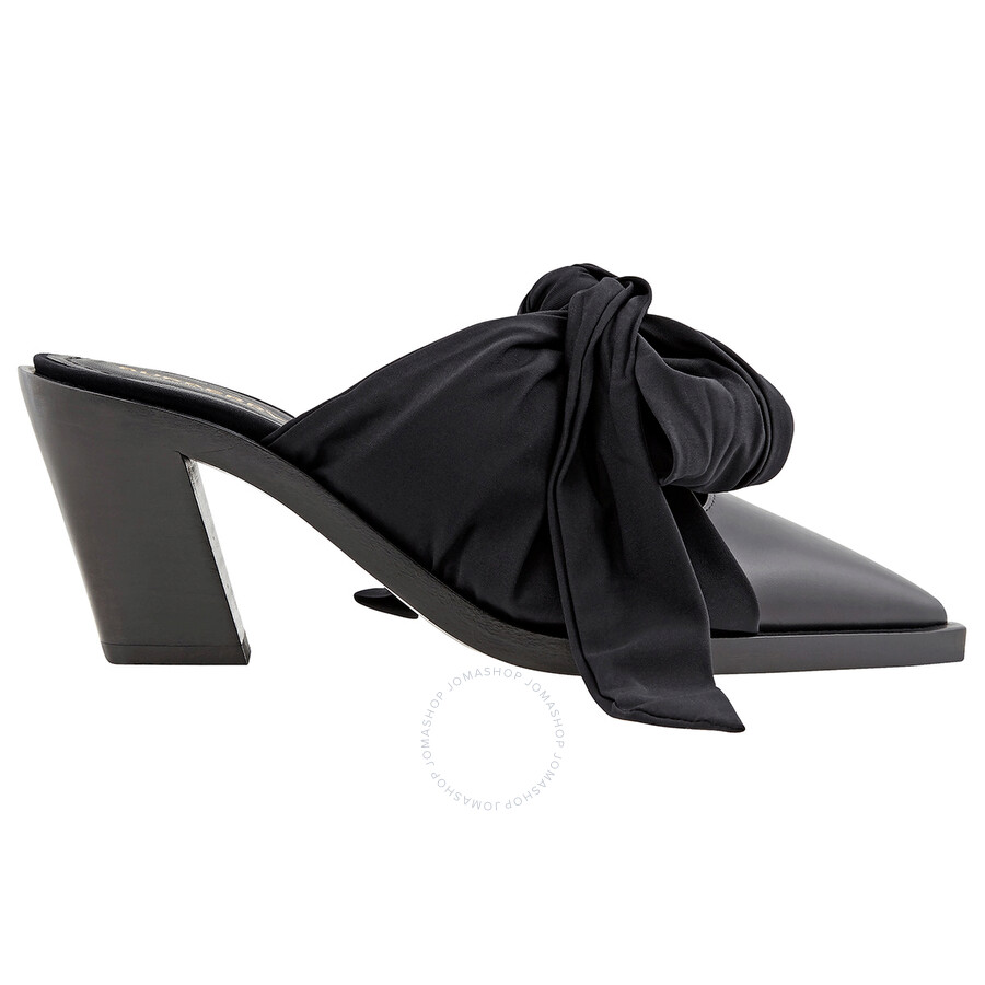 Burberry Black Synthetic Tillington Ankle-wrap Mules In Black