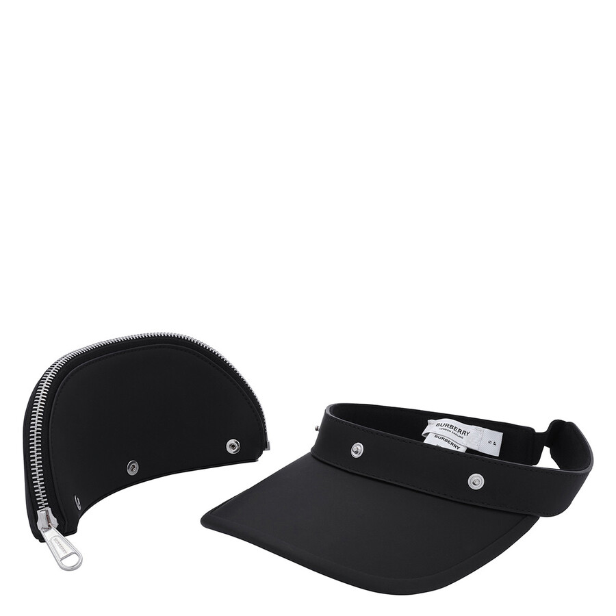 Burberry Black Zip Detail Visor Hat, Size Small 8043182