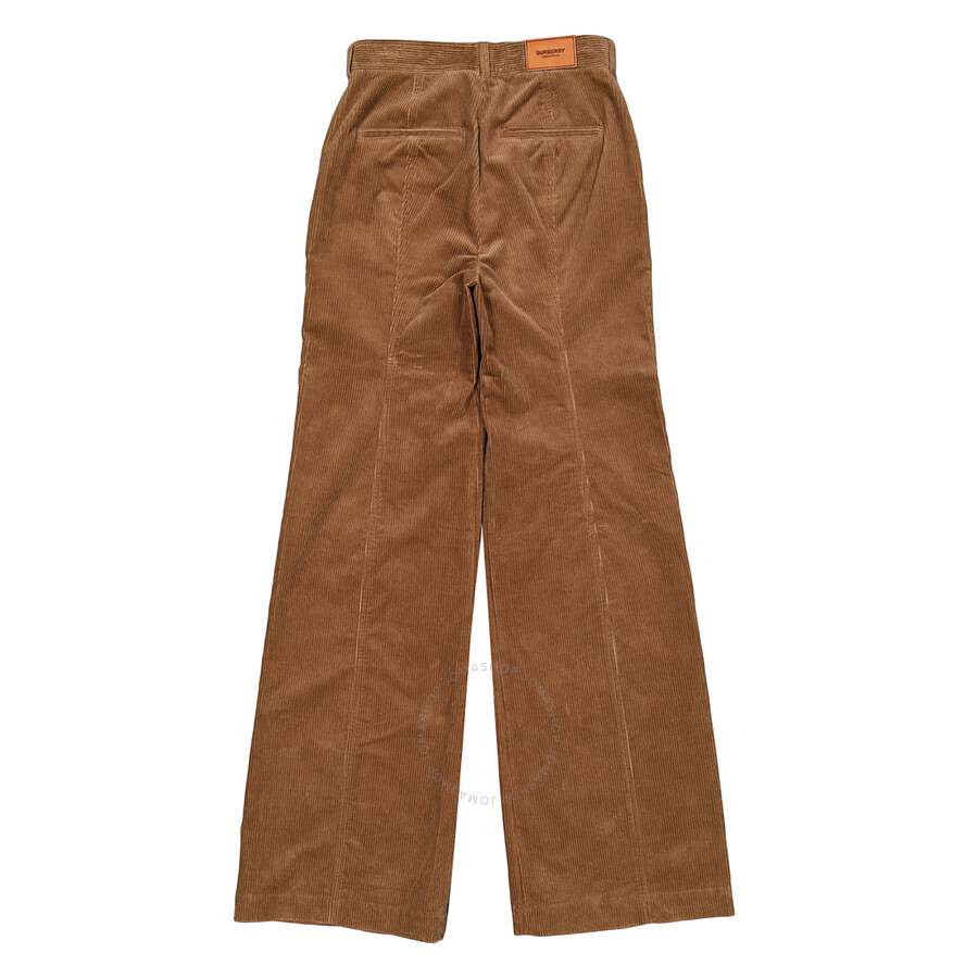 Burberry Blakely High-rise Wide-leg Flared Corduroy Trousers In Yellow