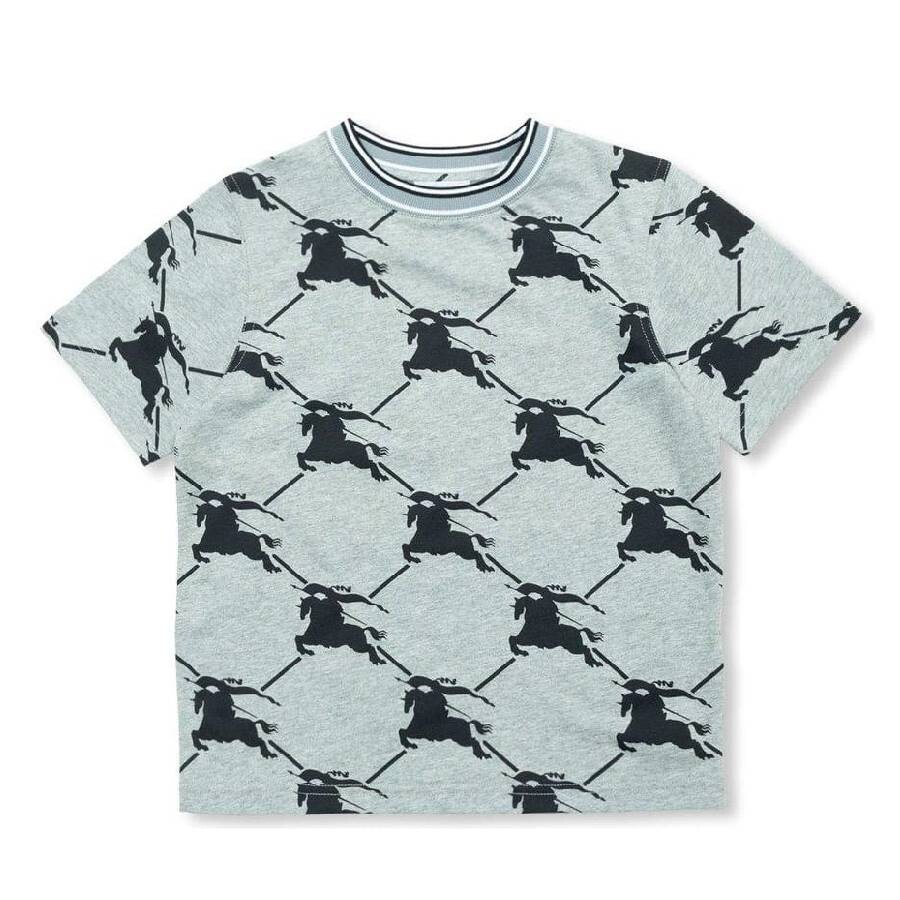 Burberry Equestrian Knight Printed T-shirt In Black