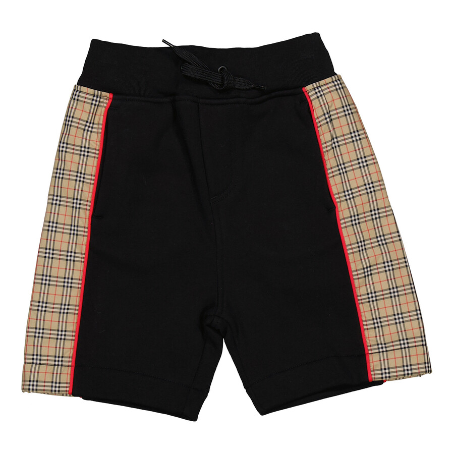 Burberry Boys Black Jonah Panel Cotton Shorts, Size 6Y