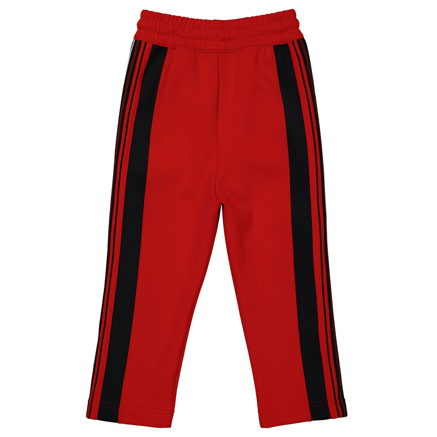 Burberry Boys Bright Red Monogram Motif Stretch Jersey Track Pants In Red