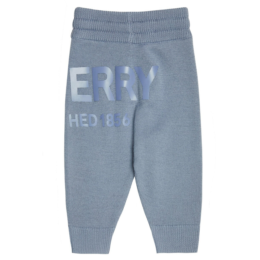 Burberry Boys Clarise Knitted Joggers In Shale Blue In Blue