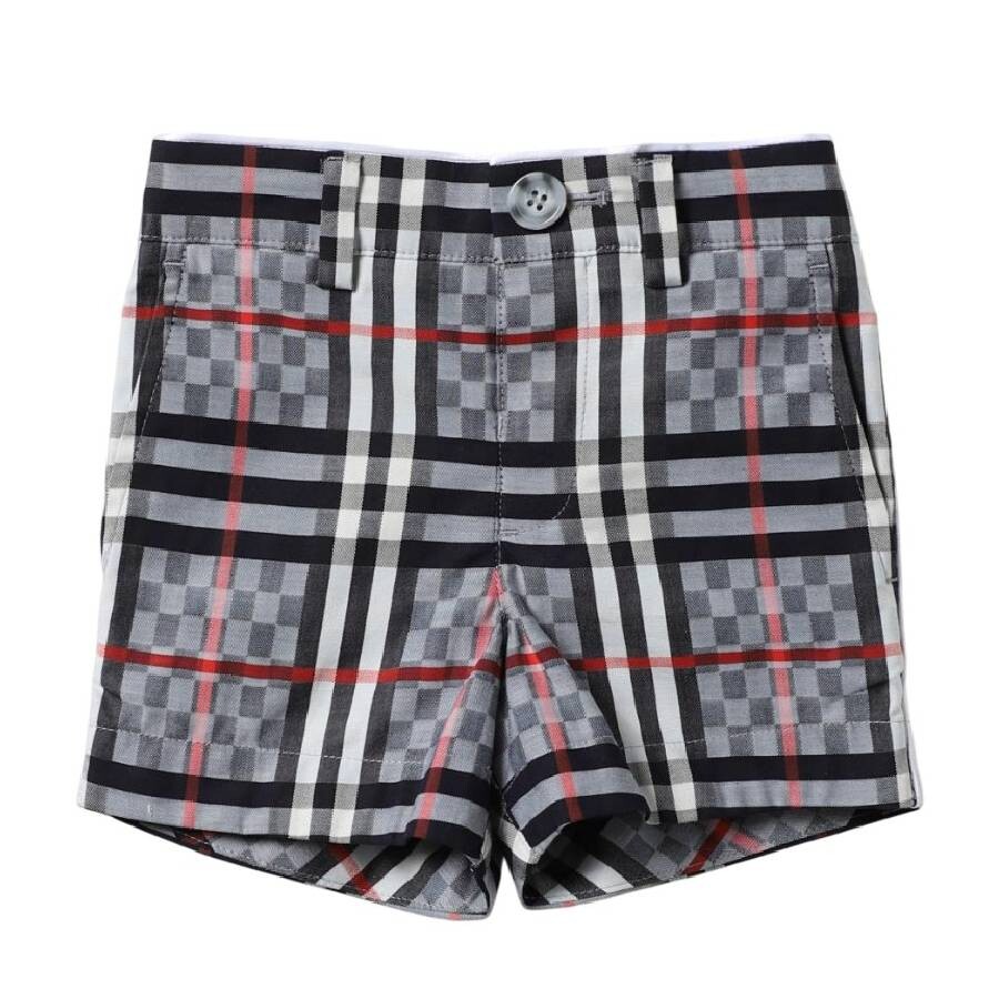 Burberry Boys Dizzy Pale Blue Check Checkerboard Tailored Shorts In Blue