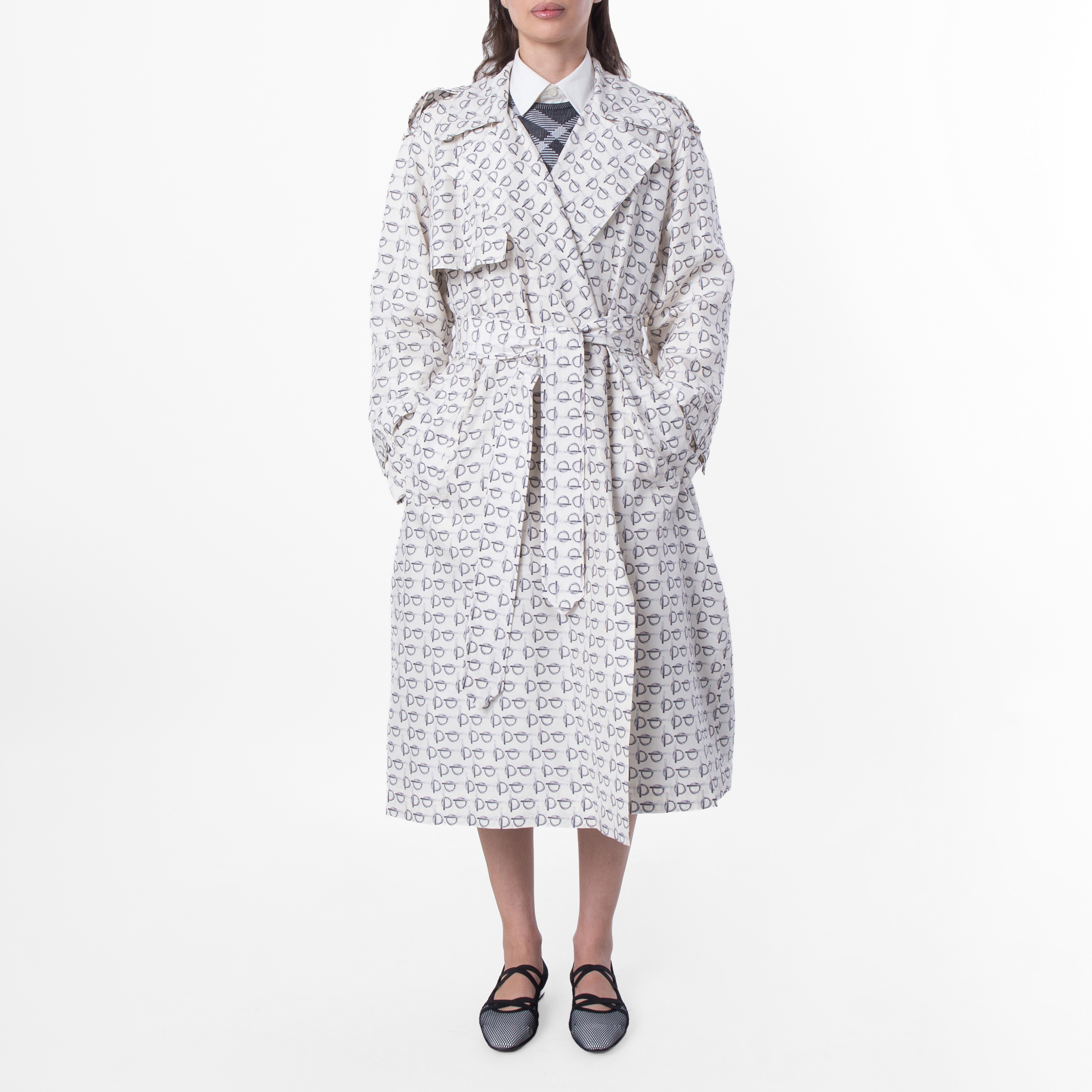 Burberry B-Print Lightweight Trench Coat, Brand Size 2 ( US Size 0