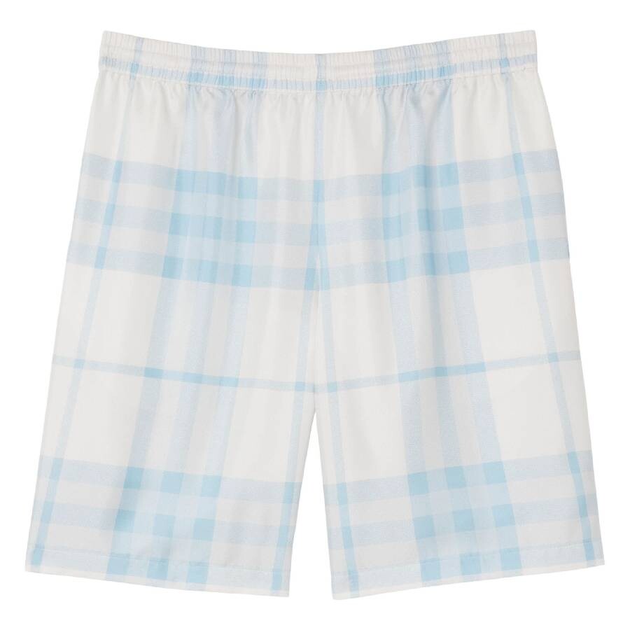 Burberry Man Shorts & Bermuda Shorts Sky Blue Size L Silk In Blue