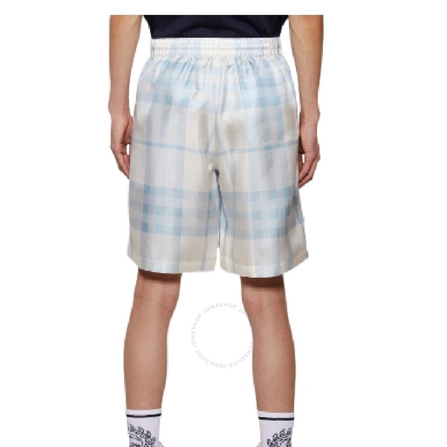 Burberry Man Shorts & Bermuda Shorts Sky Blue Size L Silk In Blue