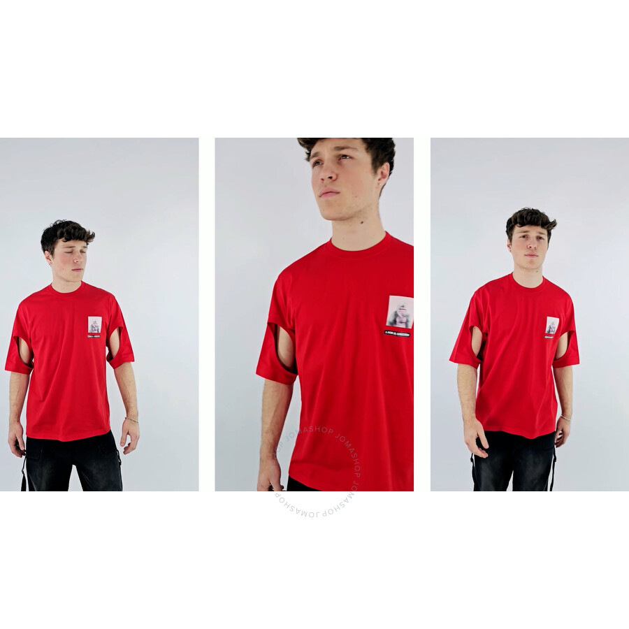 Burberry Bright Red Gorilla Print Cotton T-shirt, Size Small