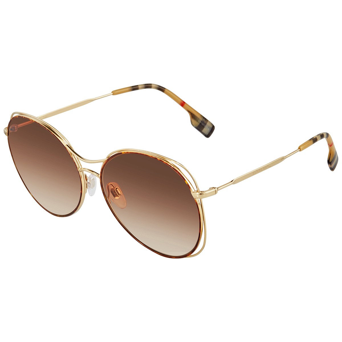 Burberry Brown Gradient Round Ladies Sunglasses Amazon.com: BURBERRY BE4251Q 300213 53M Dark Havana/Brown  main image 2