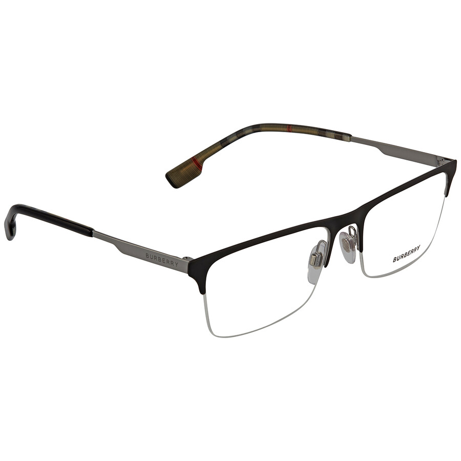 Burberry Brunel Demo Rectangular Men's Eyeglasses Be1344 1003 55 In Red