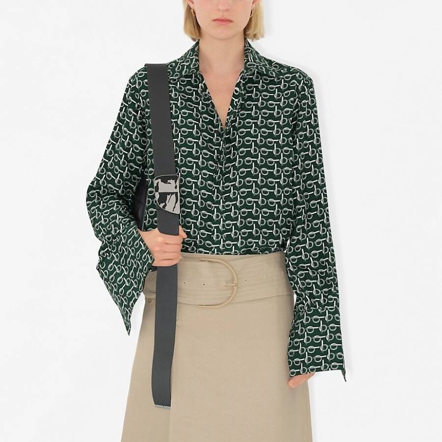 Burberry Printed Shirt In Green