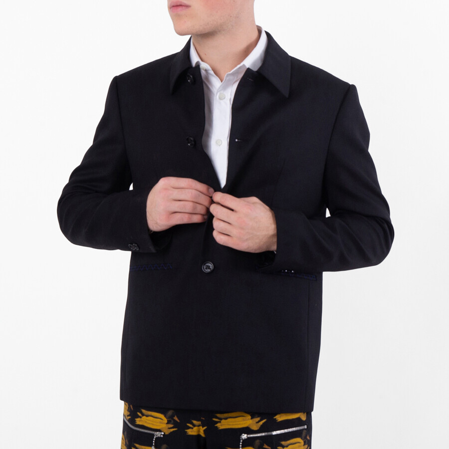 Button-Down Wool Tailored Jacket