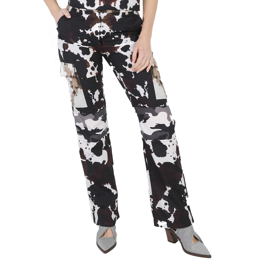 Camouflage-Print Nylon Panelled Cargo Trousers