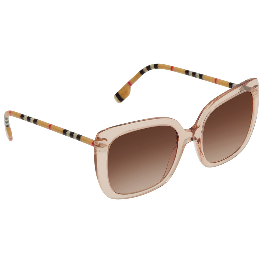 Shop Burberry Caroll Gradient Brown Square Ladies Sunglasses Be4323 400613 54 In Brown / Peach